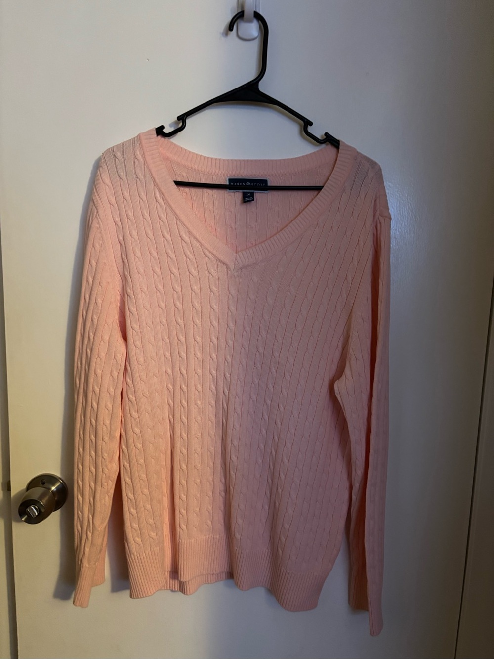 Cable-Knit V-Neck Sweater